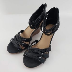 Torrid Black Double Strap Sandals Size 8